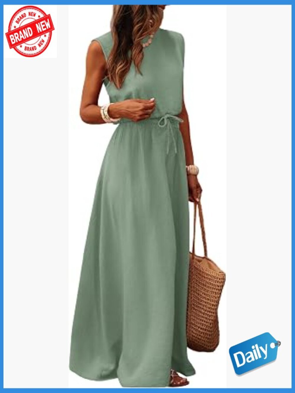 2 Piece Maxi Skirt Set - Cropped Tank & High Waist Skirt